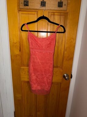Guess Coral Lace Mini Dress